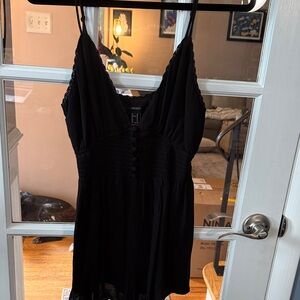 Forever 21 Black Smocked Romper Medium